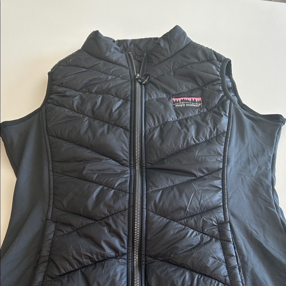 Simply Southern Women's Black Puffer Vest Sz S